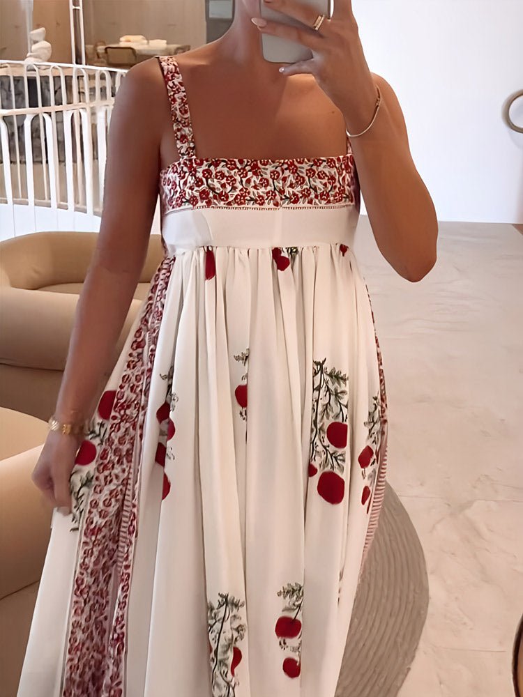 Square Neckline Summer Maxi Dress