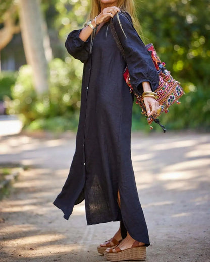 Organic Cotton Linen Summer Maxi Dress