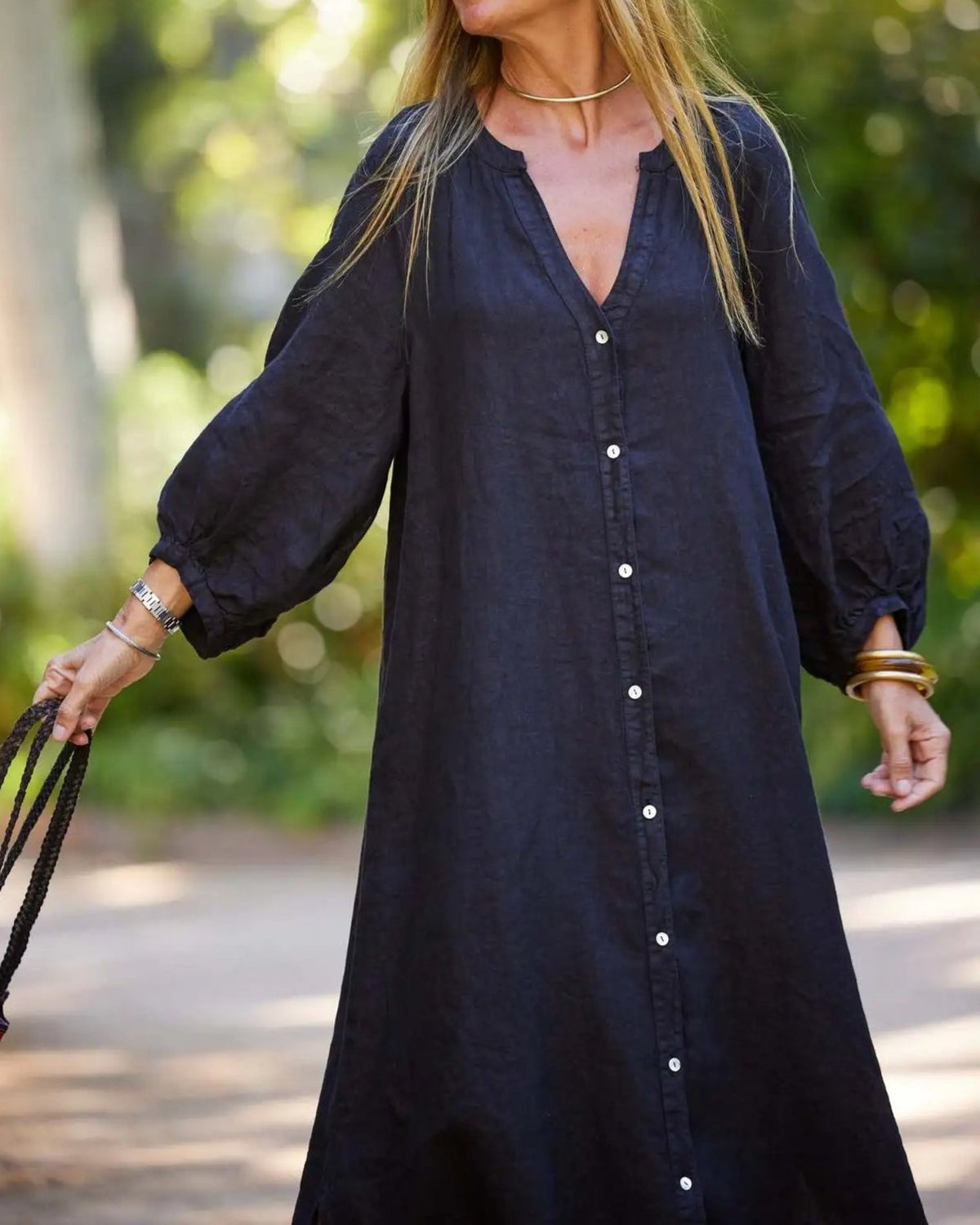 Organic Cotton Linen Summer Maxi Dress