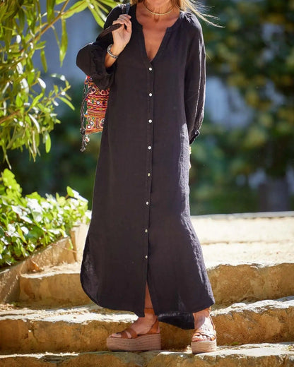 Organic Cotton Linen Summer Maxi Dress