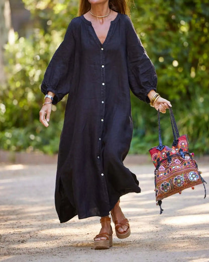 Organic Cotton Linen Summer Maxi Dress