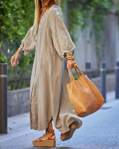 Organic Cotton Linen Summer Maxi Dress