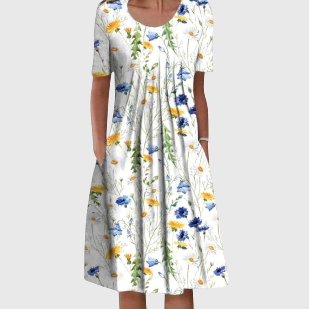 Round Neck Floral Print Summer Dress