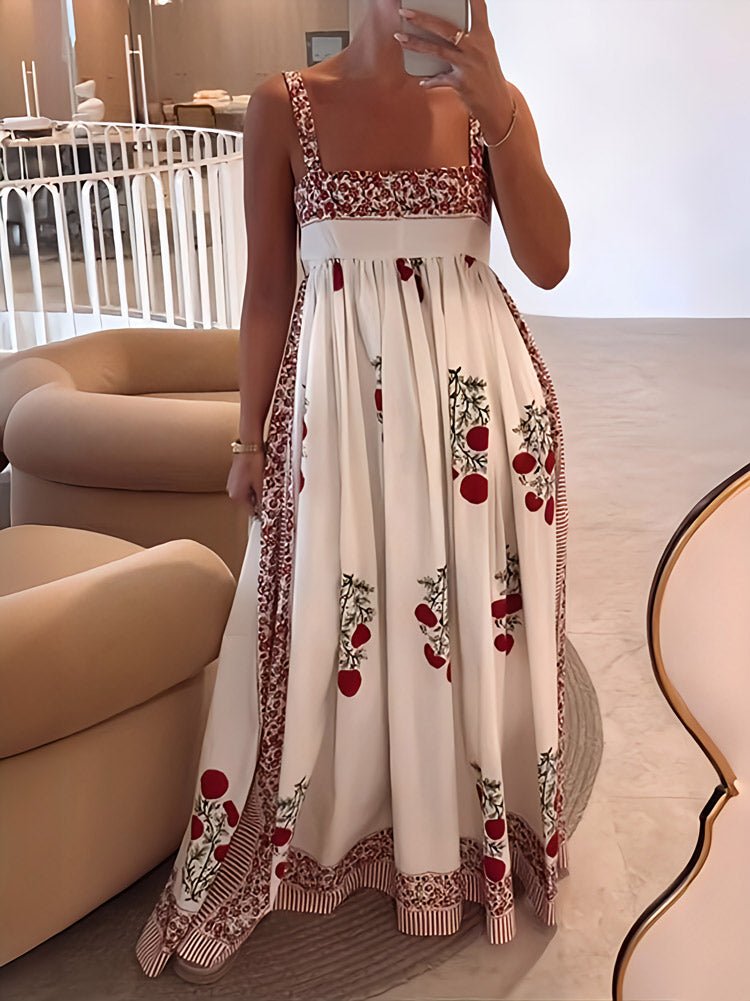 Square Neckline Summer Maxi Dress