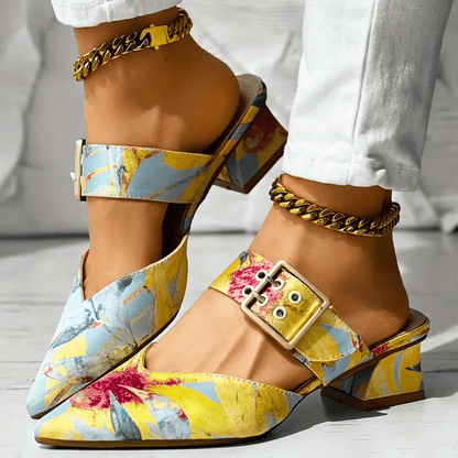 Rainbow Print Medium Heels for Women