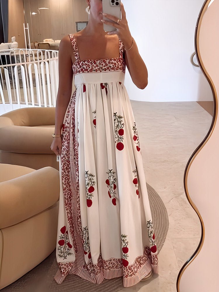 Square Neckline Summer Maxi Dress