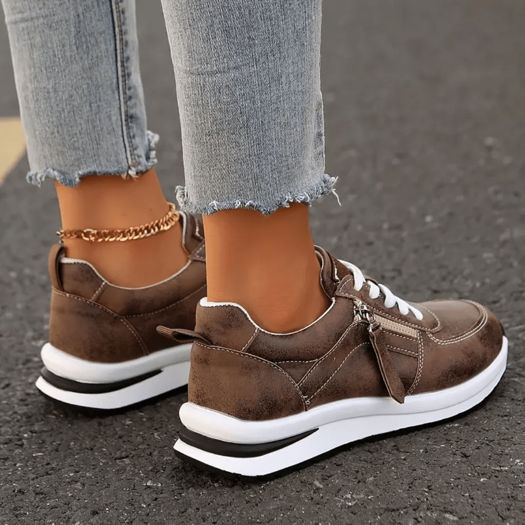 Women's Cushioned Lace-Up Sneakers