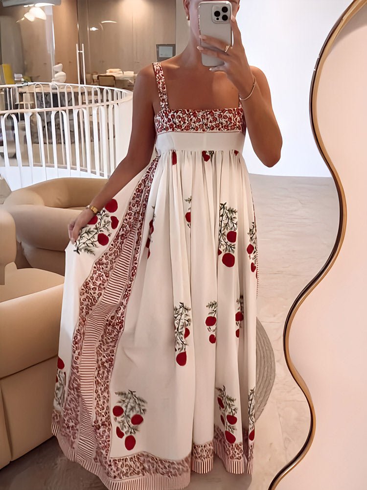 Square Neckline Summer Maxi Dress