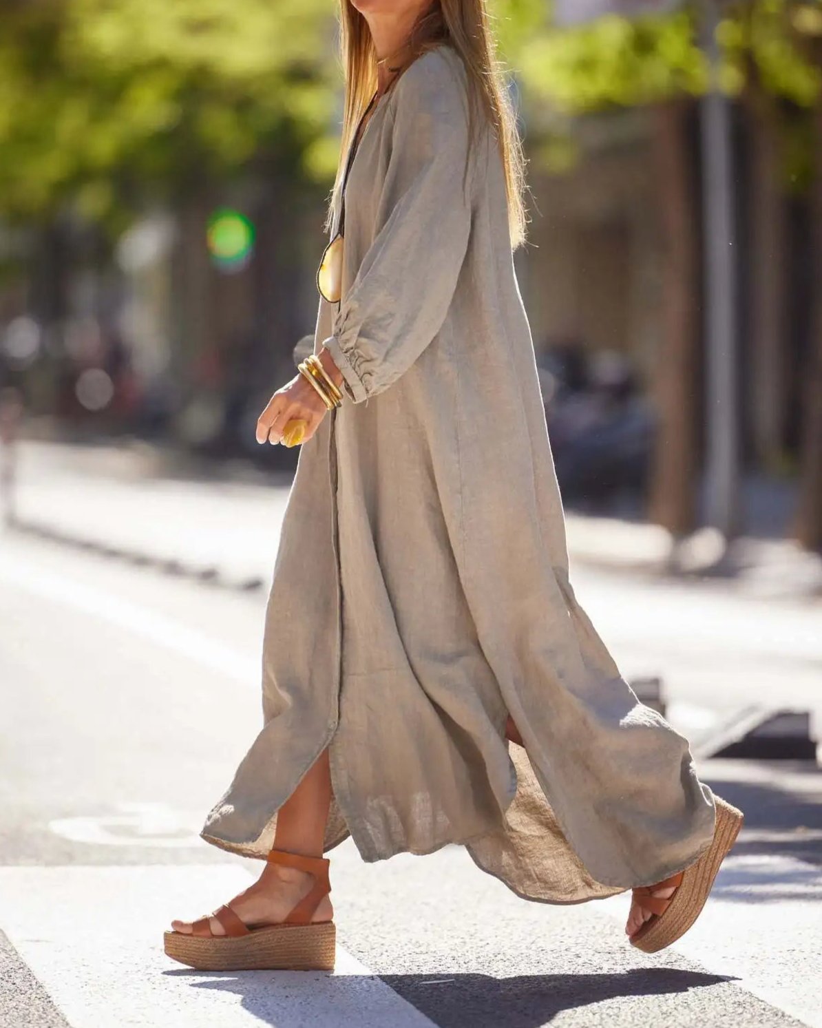 Organic Cotton Linen Summer Maxi Dress