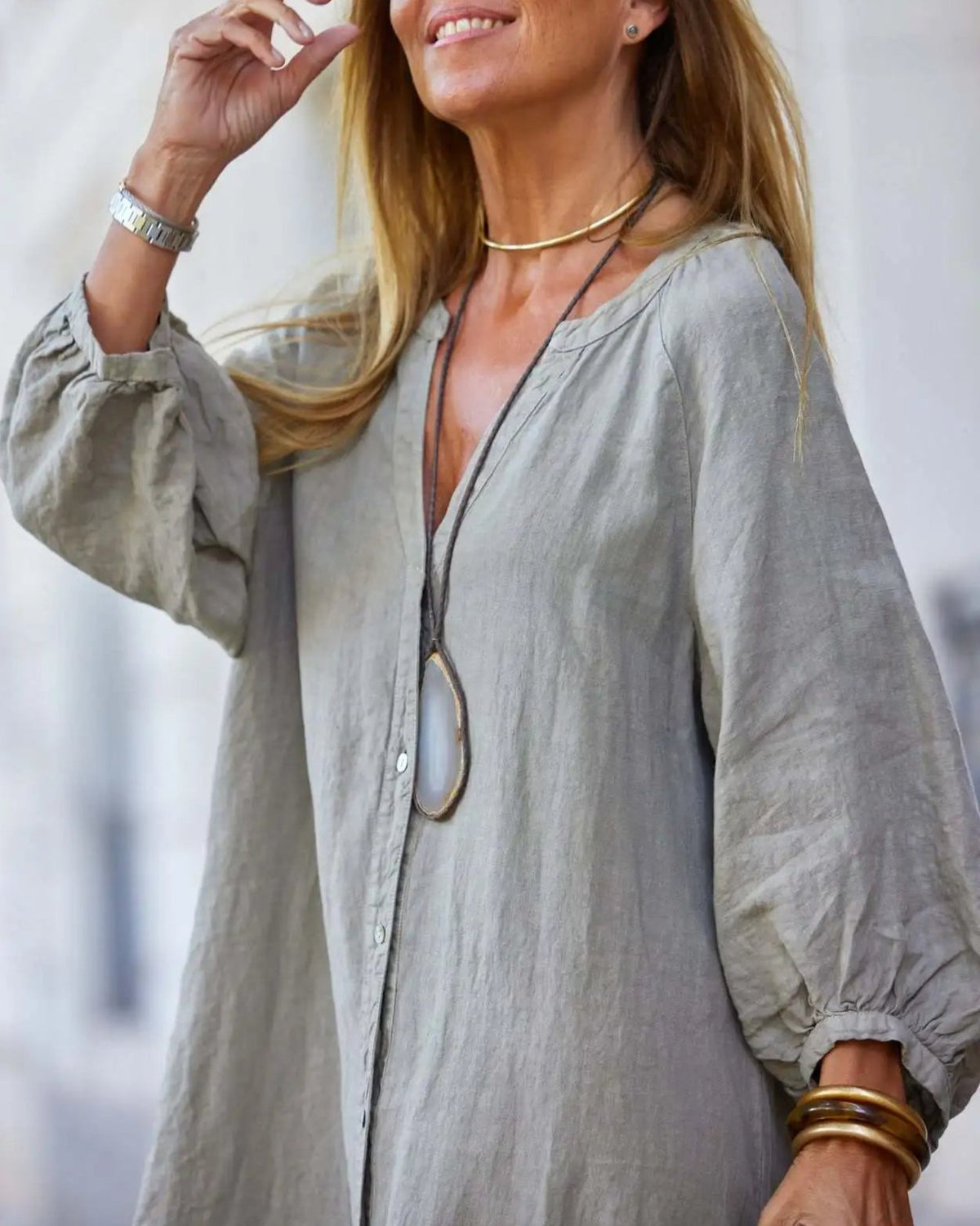 Organic Cotton Linen Summer Maxi Dress