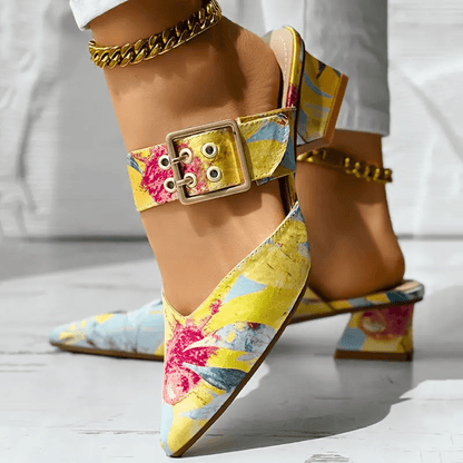 Rainbow Print Medium Heels for Women