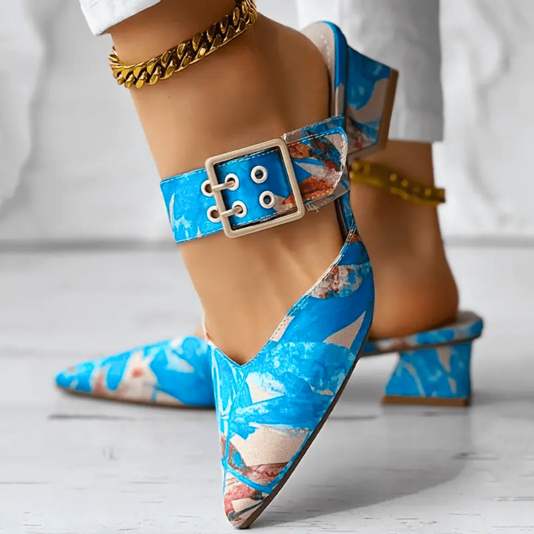 Rainbow Print Medium Heels for Women