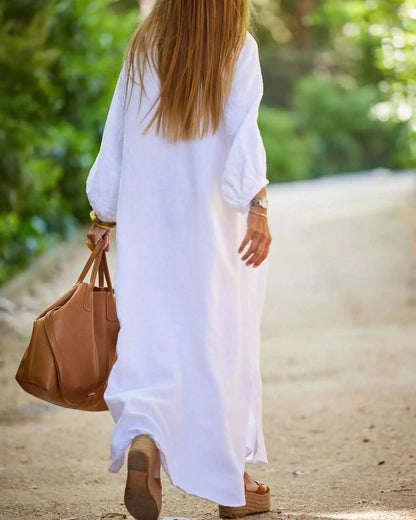Organic Cotton Linen Summer Maxi Dress