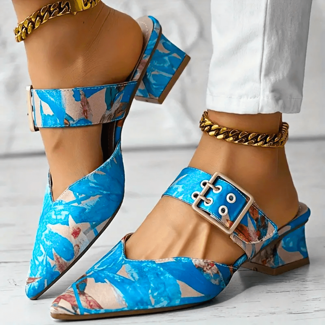 Rainbow Print Medium Heels for Women