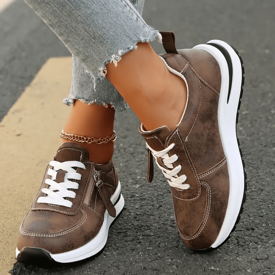 Women's Cushioned Lace-Up Sneakers
