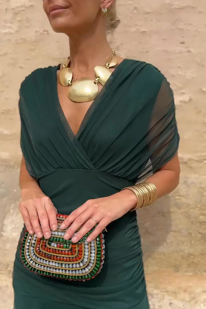 V-Neck Gradient Print Summer Maxi Dress