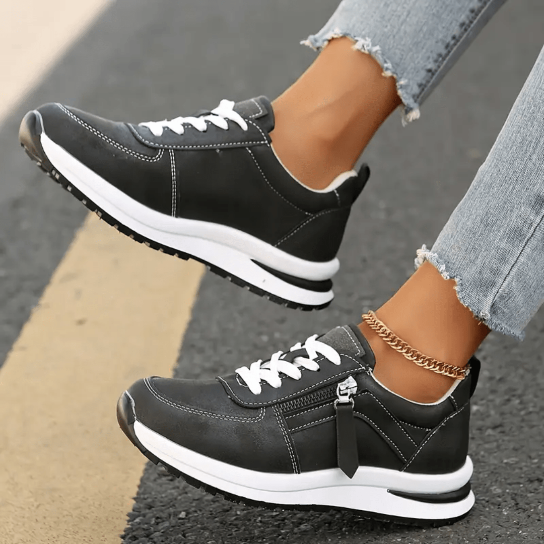 Women's Cushioned Lace-Up Sneakers