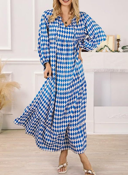Boho Puff Sleeve Summer Maxi Dress