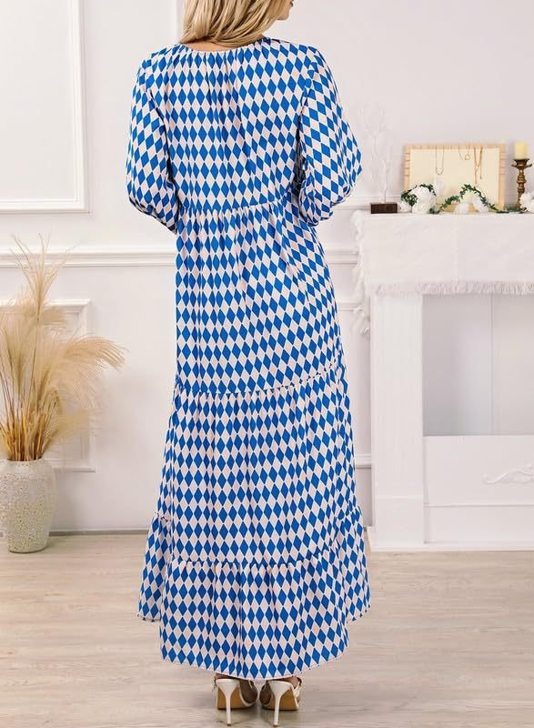 Boho Puff Sleeve Summer Maxi Dress