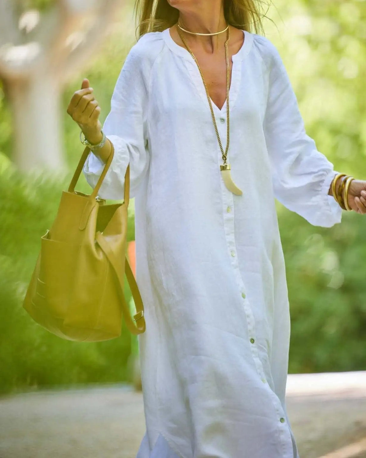 Organic Cotton Linen Summer Maxi Dress