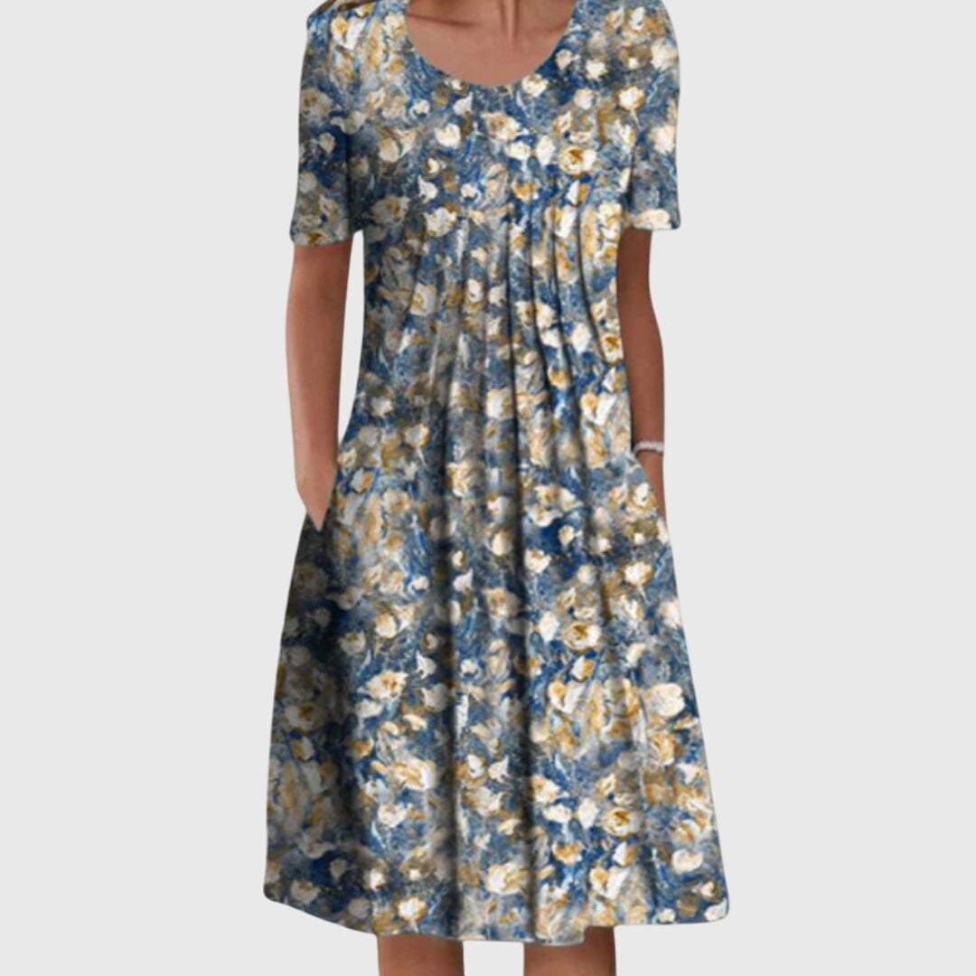 Round Neck Floral Print Summer Dress