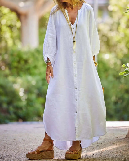 Organic Cotton Linen Summer Maxi Dress