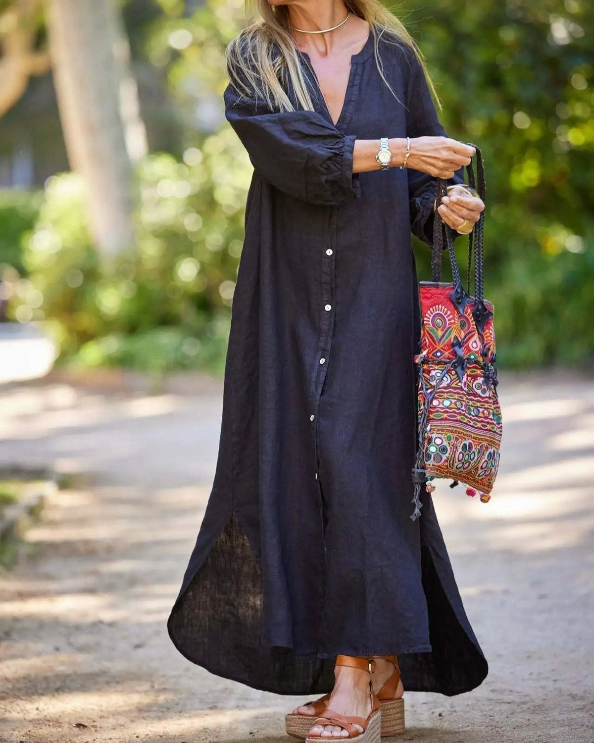 Organic Cotton Linen Summer Maxi Dress