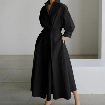 Front Wrap Collared Summer Maxi Dress
