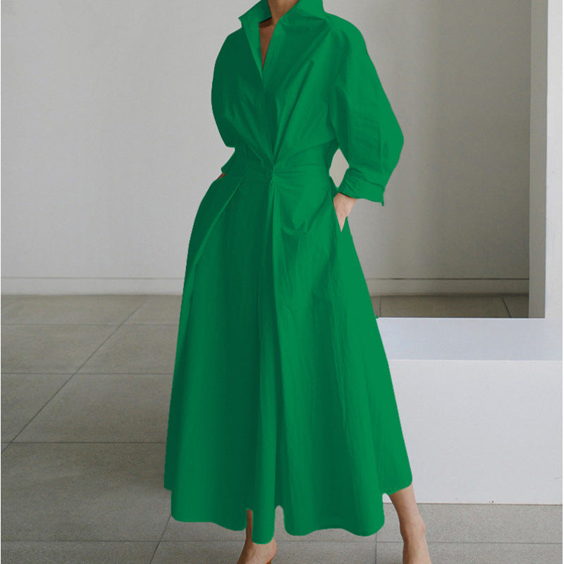 Front Wrap Collared Summer Maxi Dress