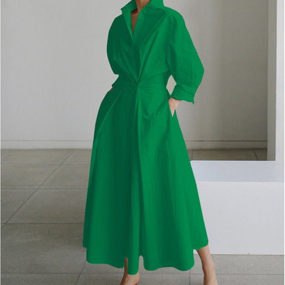Front Wrap Collared Summer Maxi Dress