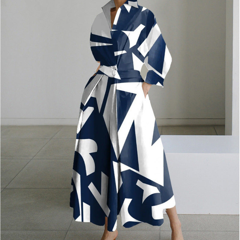 Front Wrap Collared Summer Maxi Dress