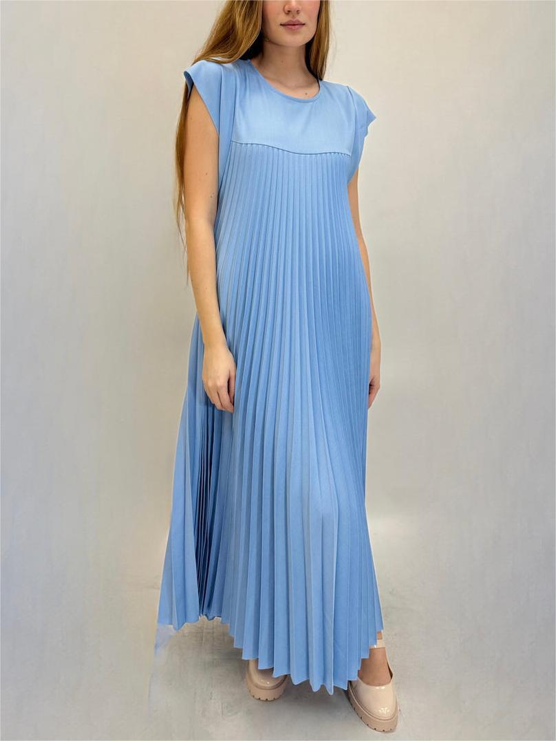 Pleated Sleeveless Summer Shift Dress