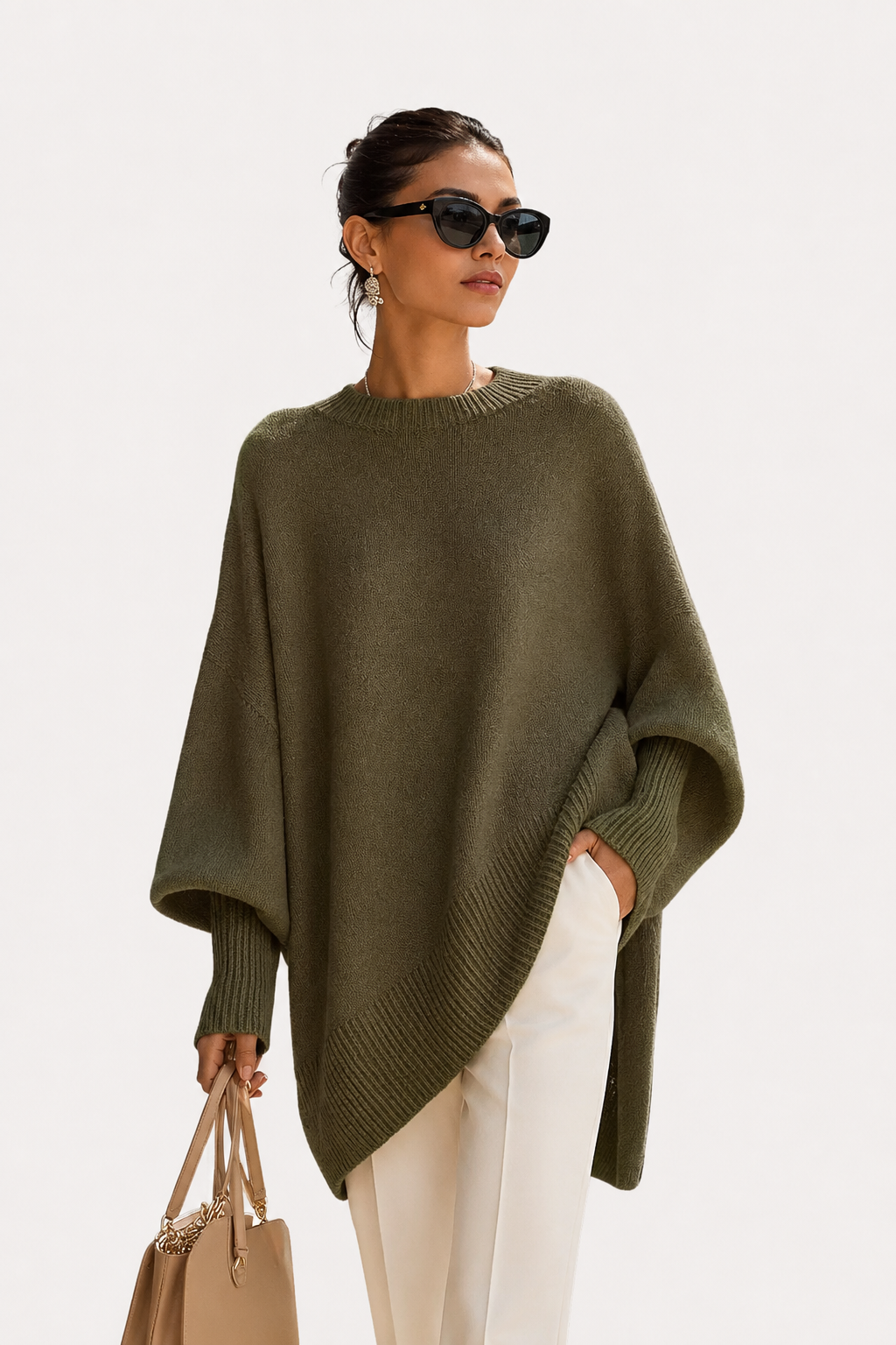 asymmetric hem knit sweater
