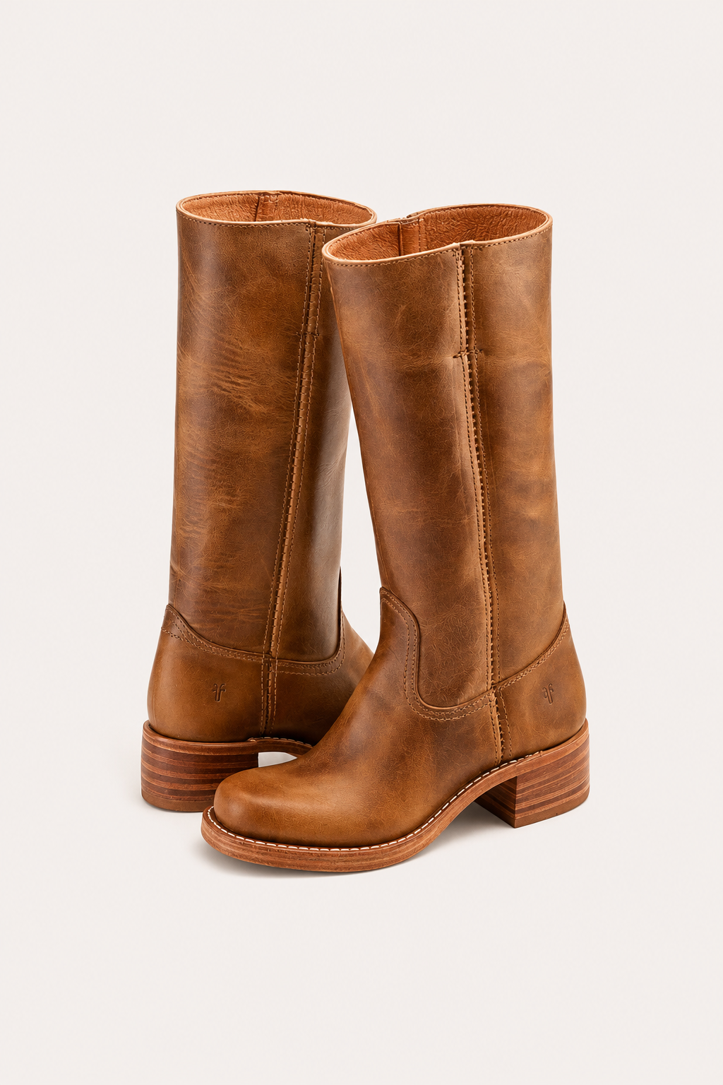 burnished finish tall boots
