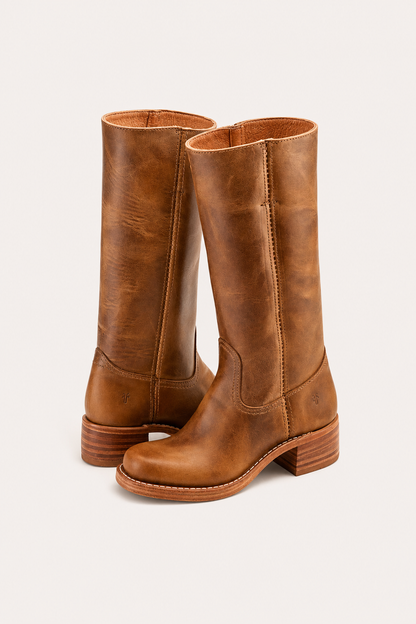 burnished finish tall boots
