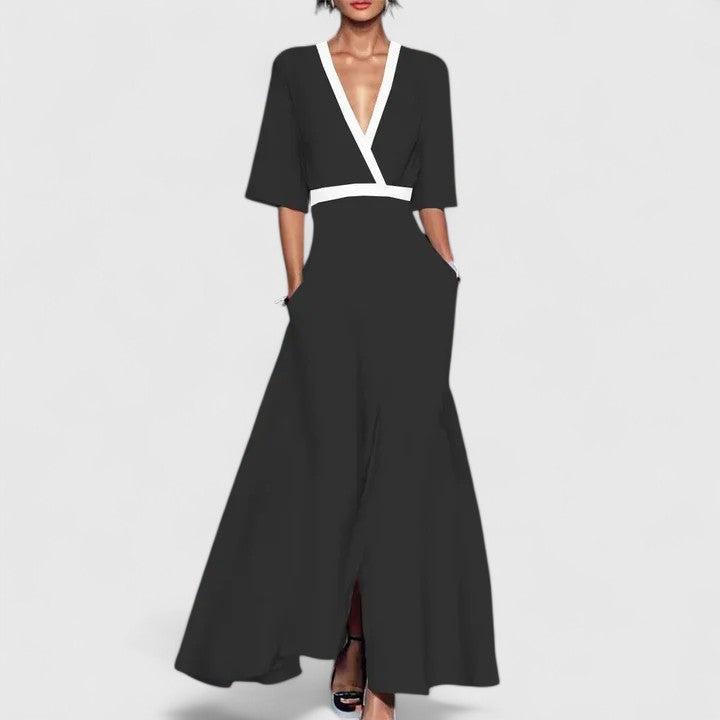 Flattering Flowing Maxi Dress - Black