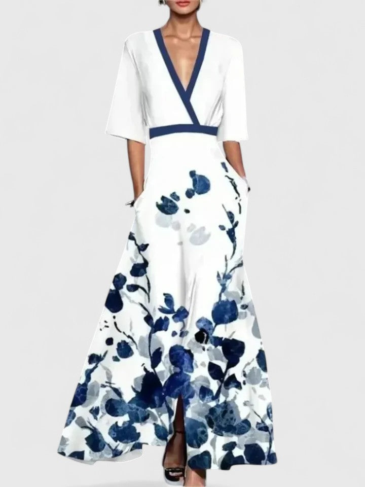Flattering Flowing Maxi Dress - White