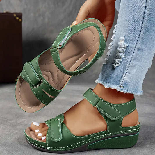 Cushioned Wedge Velcro Sandals for Women