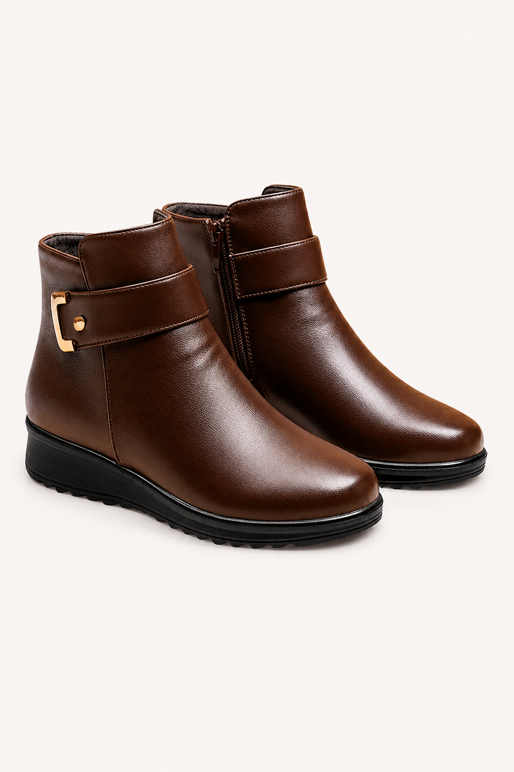 leather look ankle boots
