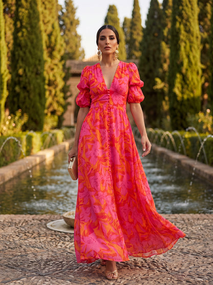 Graceful Flowing Maxi Dress - front