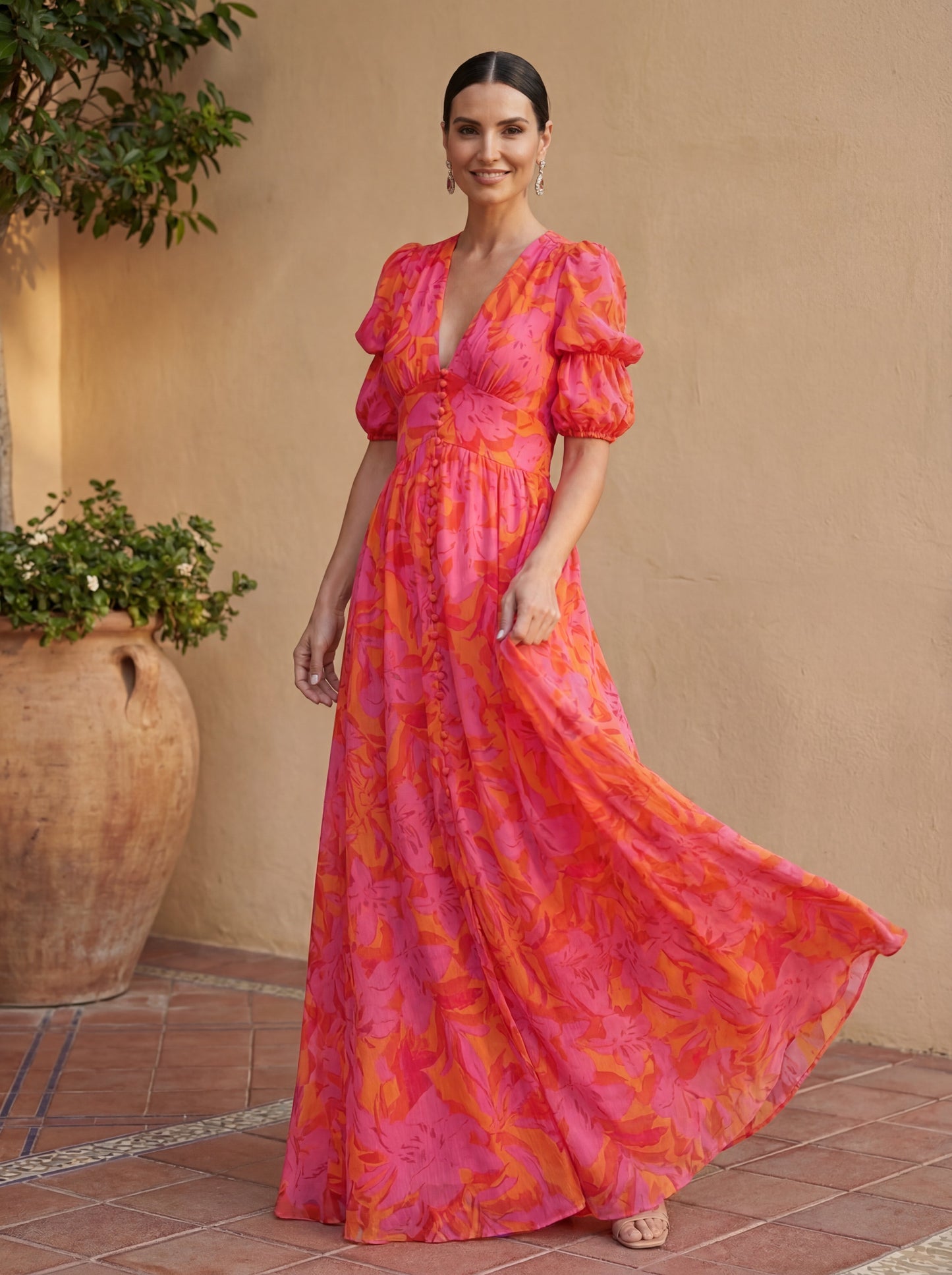 Graceful Flowing Maxi Dress - detail