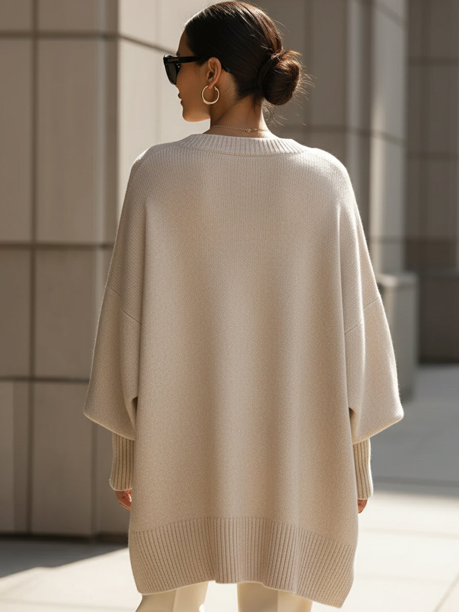 ribbed hem tunic jumper
