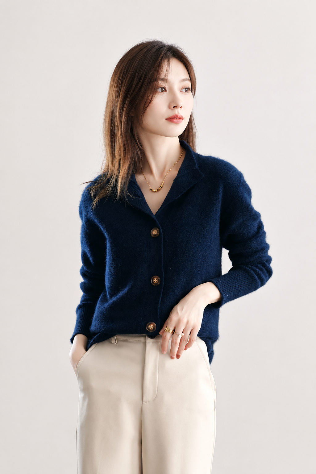 womens lapel collar cardigan
