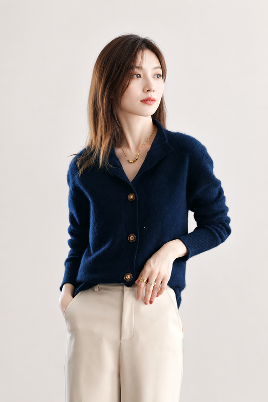 womens lapel collar cardigan
