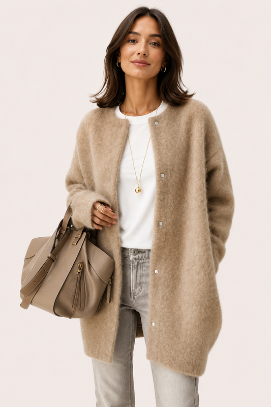 womens longline fluffy cardigan
